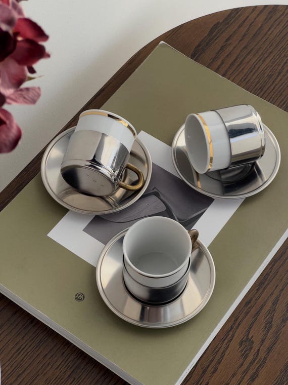 Vintage Porcelain Espresso Set of 3