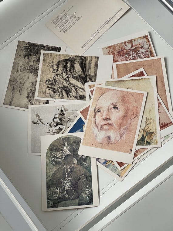 Vintage Italian Drawing Card Bundle of 14