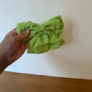 Vintage Neon Lime Green Hair Bow Clip: 80s-90s Oversized