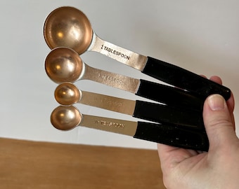 Vintage Magic Hostess measuring spoon set  black and copper