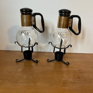 Vintage Silex Coffee Carafe His Hers MCM HEAT glass prop 1960s wedding gift Coffee Bar Decor