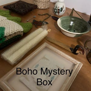 Vintage Boho Mystery Box Baskets Candles Brass Earthy Eclectic Free Spirit Treat Yourself!