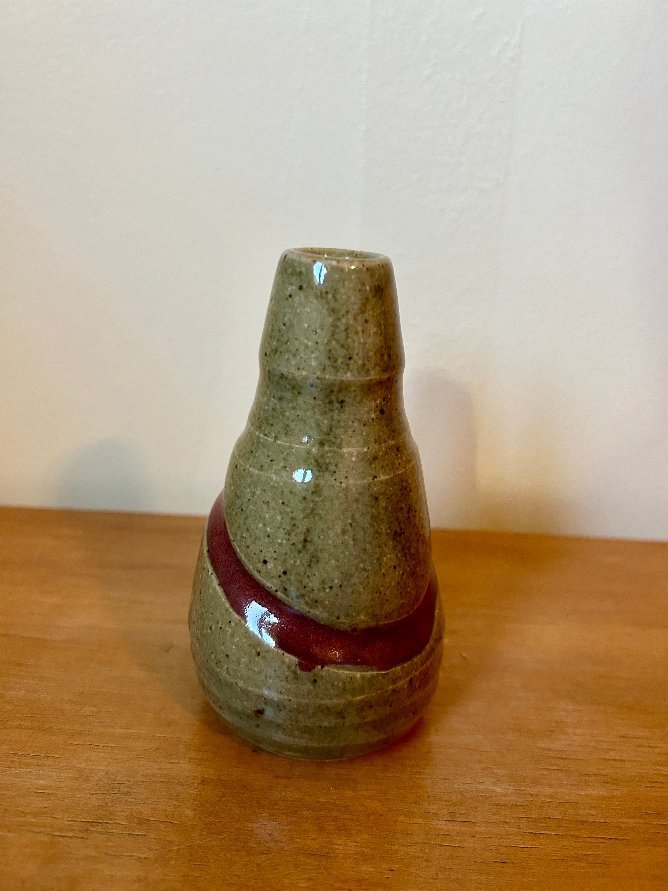 Vintage Studio Art Pottery Bud Vase Earth Tones Mauve Glaze 1997 Signed ...