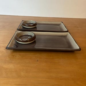 Ceramic Purple Sushi Plate and Sauce Set of 2 Purple