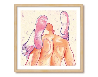 Gay Socks Art Print - Queer Birthday or Anniversary Gift for Gay Boyfriend, Husband, Friend - LGBT Pride Artwork for Unusual Wall Art Decor