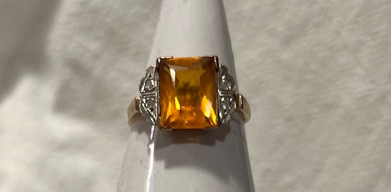 Vintage 10k Gold Citrine Ring - image 1