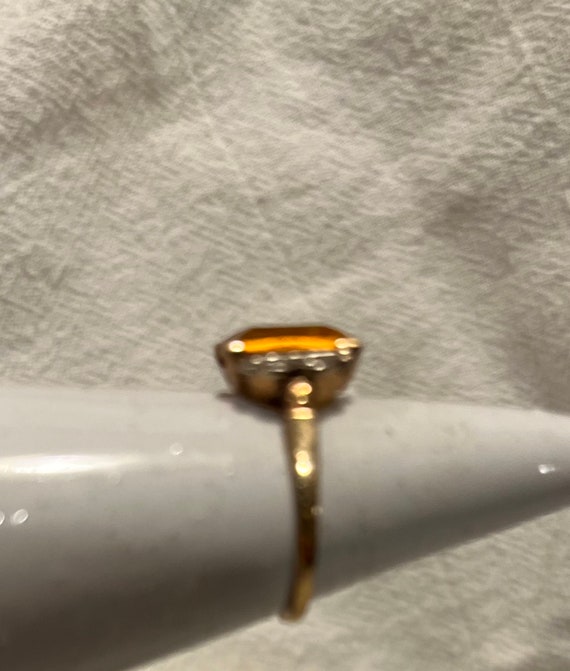 Vintage 10k Gold Citrine Ring - image 3