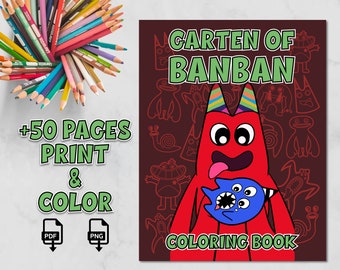 Garten of BanBan characters coloring book 55+ images | The BanBan And Friends Gang | digital download images for printing coloring pages