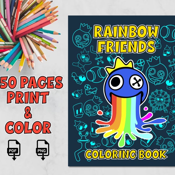 50+ Rainbow Friends PDF Coloring Pages - Printable PDF Rainbow Friends Roblox Coloring Book