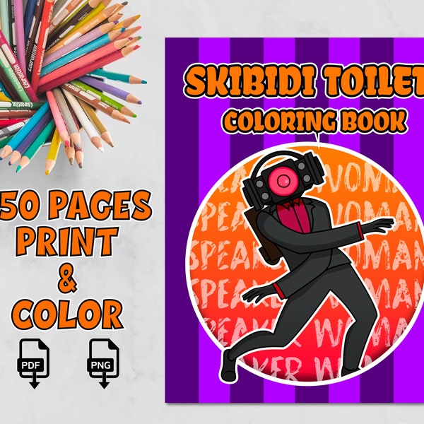 50 Unique Skibidi Toilet 2024 PDF Coloring Pages - All NEW characters Printable Coloring Book