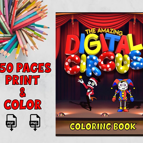 The Amazing Digital Circus Coloring Book | 50+ Printable PDF and PNG Coloring Pages All Characters