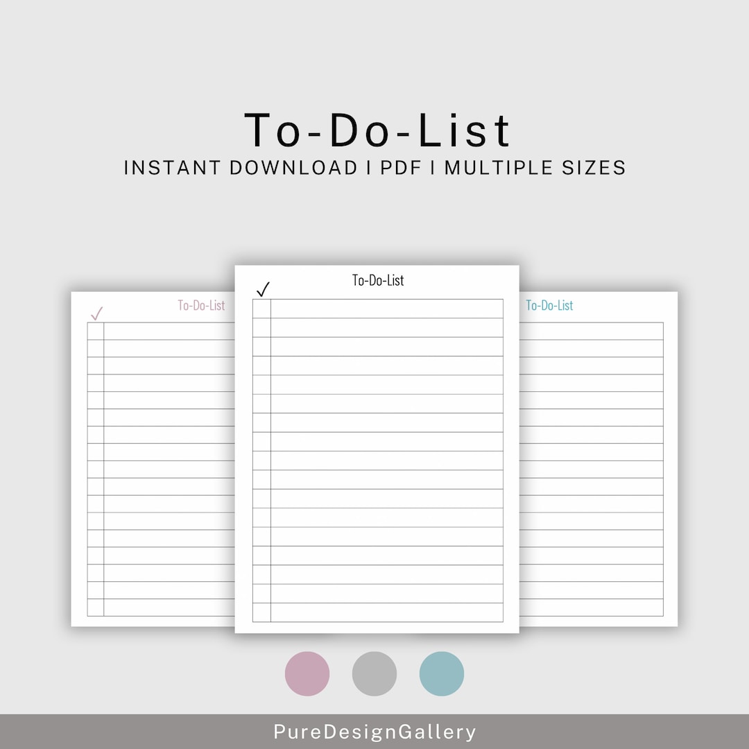 Minimal to Do List Printable Template Productivity Planner - Etsy