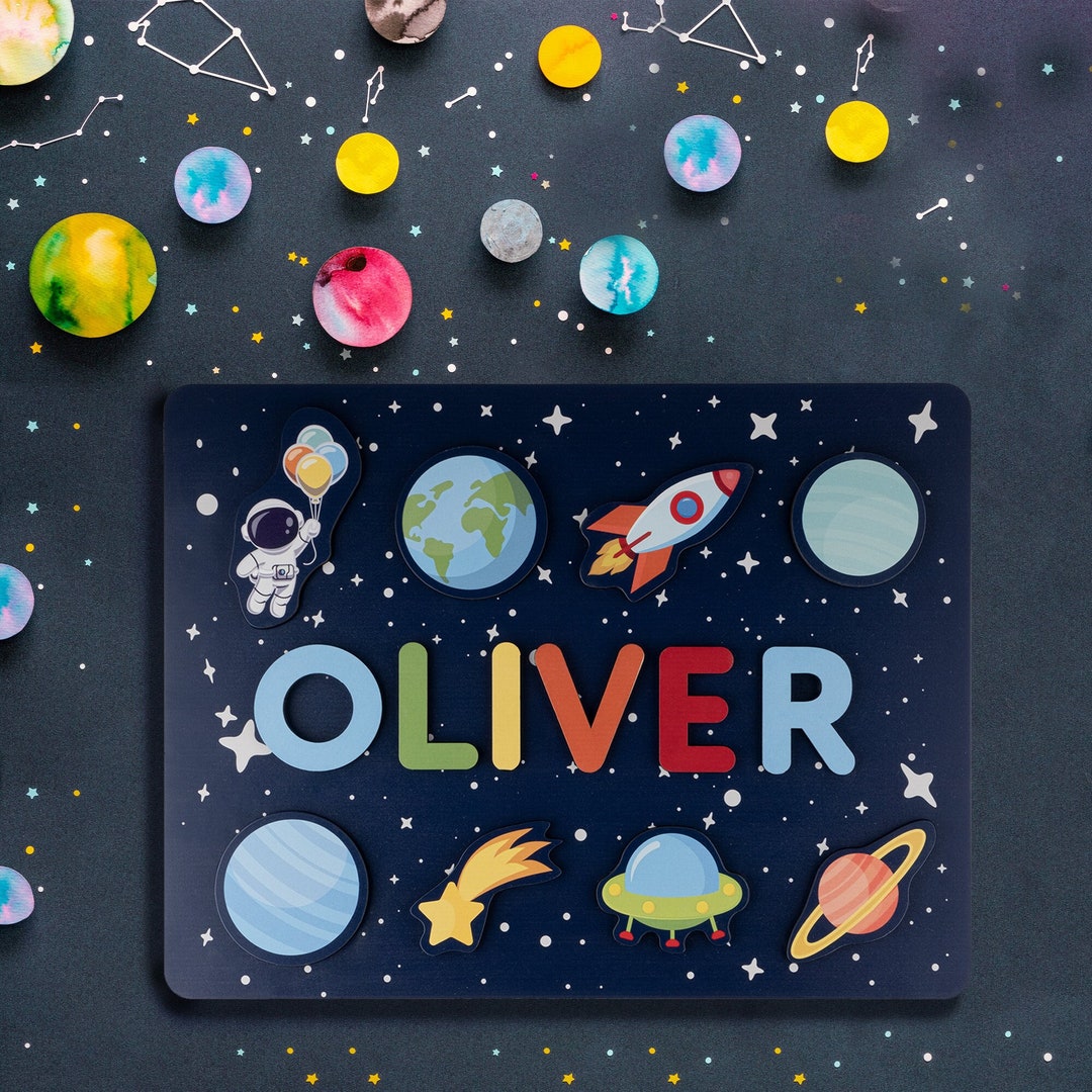 Space Themed Puzzle, Kids Astronaut Game, Custom Space Puzzle, Wooden ...