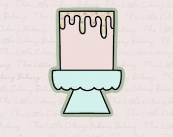 Cake Stand Cookie Cutter STL File: Embossed Label (Digital Download)