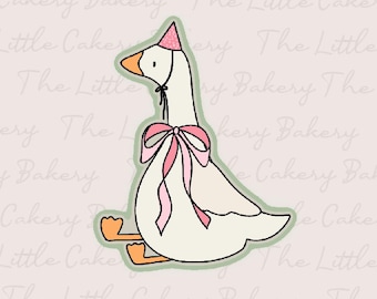 Silly Goose Cookie Cutter:  Label, Sharp Edge (Digital Download, Adjustable Size)