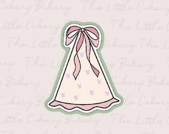 Party Hat with Bow Cookie Cutter: Labeled Cutters (STL Digital Downloads)