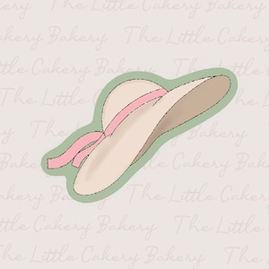 Floppy Hat Cookie Cutter: Mother&#39;s Day Beach Hat with Embossed Label