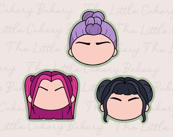 Juego de cortadores de galletas de cantante de K-Pop: etiqueta en relieve, borde afilado