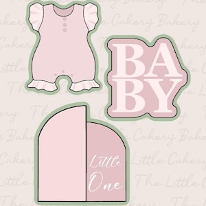 Baby Cookie Cutter Set of Three Cookie Cutters with Embossed Label, Cutting Edge, and Smooth Rounded Handle