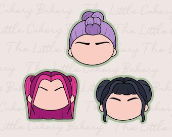 K-Pop Singer Cookie Cutter Set of 3 - Labeled Cutters (STL Digital Download