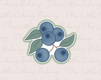 Blueberry Cookie Cutter STL: Berry Cutter with Embossed Label (Digital Download)