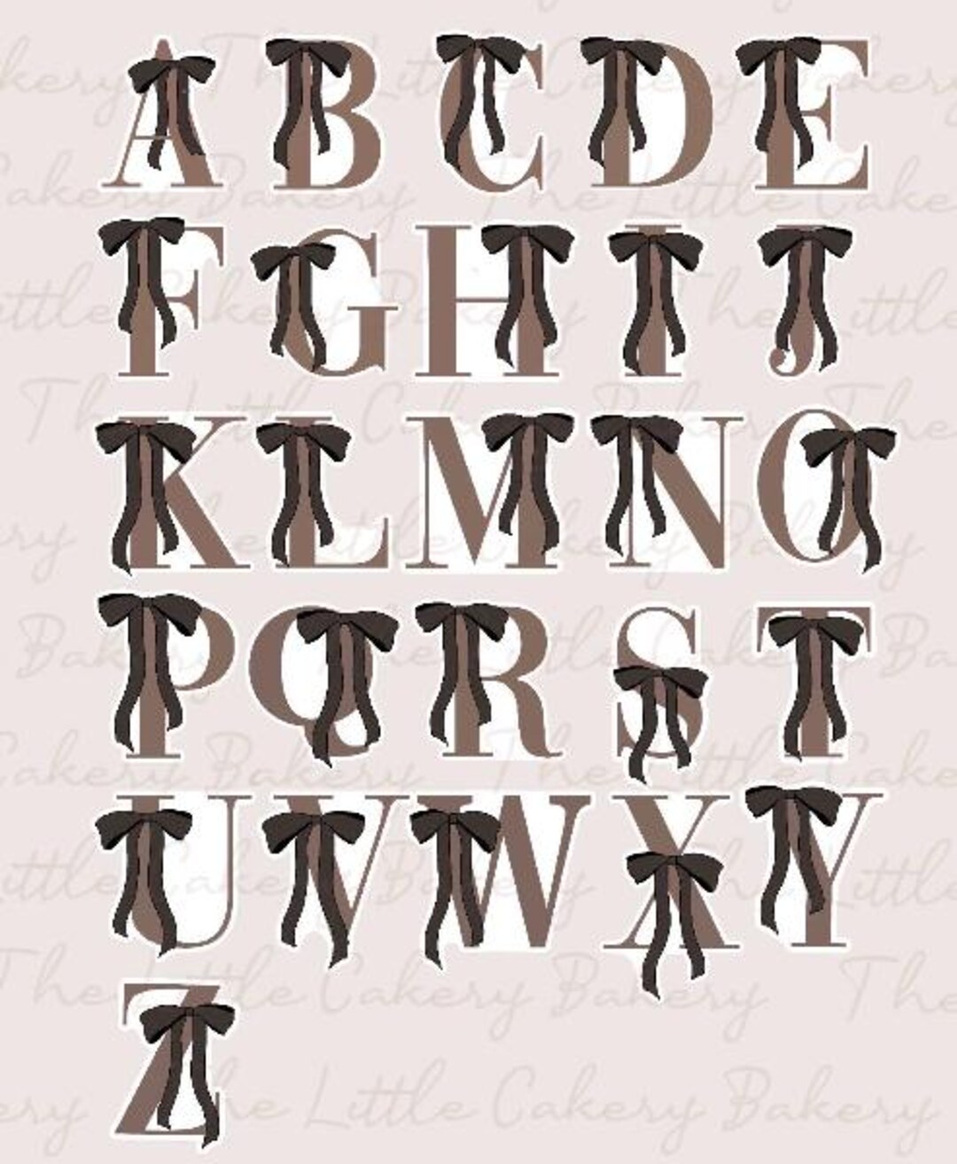 Alphabet Letters With Bow Cookie Cutter STL Set: (27 Digital Downloads ...