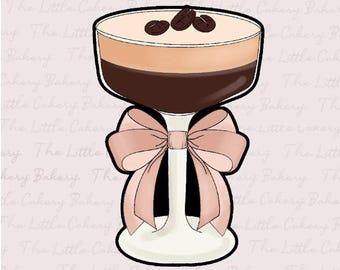 Espresso Martini Cookie Cutter STL File: Name Label (Digital Download)