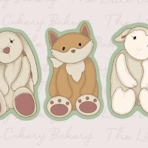 Stuffed Animals Cookie Cutter STL Set: Bunny, Fox, Lamb (Digital Download)
