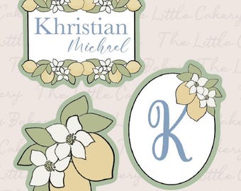 Lemon Plaque Cookie Cutter Set: Embossed Label STL (Digital Download)