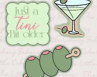 Martini Cookie Cutter Set of 3 STL Files (Digital Download)