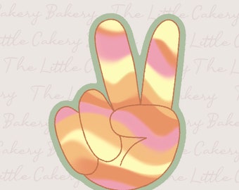 STL Instant Digitale Download - Vredesteken Uitsteker voor Groovy + Hippie-thema&#39;s, Vredesteken Uitsteker met reliëflabel en rond handvat