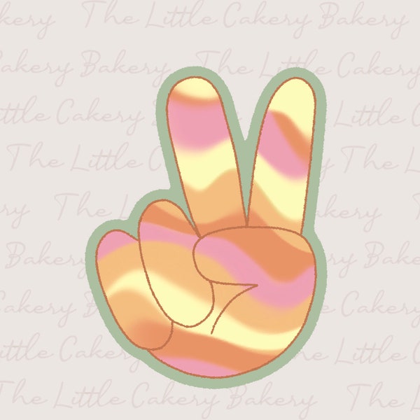 STL Instant Digital Download - Peace Sign Cookie Cutter for Groovy + Hippie Themes, Peace Cookie Cutter with Embossed Label and Round Handle