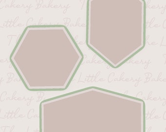 Hexagon Plaque Cookie Cutter Set: Labeled Plaque Cutters