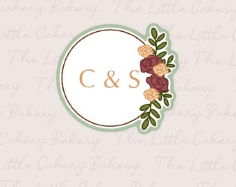 Fall Floral Circle Cutter: Embossed Label, Rounded Handle (STL Digital Download)