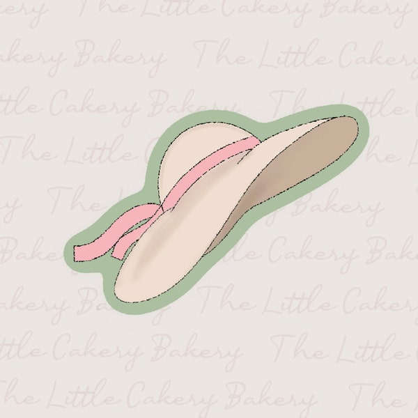 STL Instant Digital Download- Floppy Hat Cookie Cutter, Mother’s Day Cookie Cutter with Embossed Label, Cutting Edge and Rounded Handle