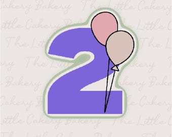 Number 2 Balloon Cookie Cutter STL File (Digital Download)