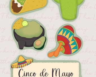 Set di formine per biscotti Cinco De Mayo: tema Fiesta, cactus, taco, maracas