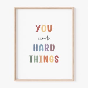 Poster « Growth Mindset » : vous pouvez faire des choses difficiles, affirmation des enfants (téléchargement numérique)