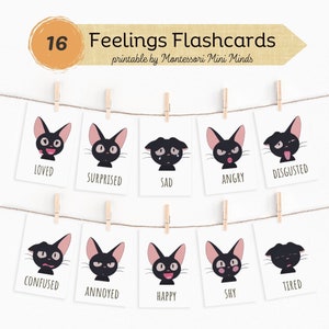 Tarjetas de memoria sobre sentimientos, Tabla de emociones, Nomenclatura de tarjetas de memoria sobre sentimientos, Imprimibles para educación en casa, Tarjetas Montessori, Emociones preescolares