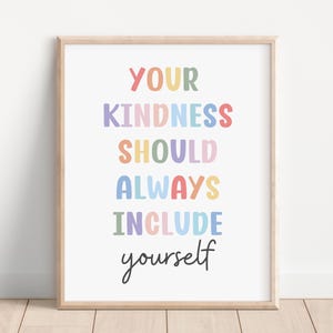 Self-care Poster, Therapy Office Decor, Mental Health Print, CBT Growth Mindset, Calming Corner, Therapy Office Decor, School counselor