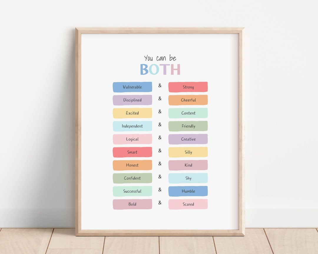 You Can Be Both Poster, Therapist Office Decor, School Counselor Office ...