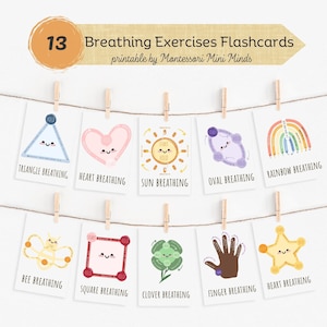 Actividades de respiración consciente para niños: Técnicas para calmar la ansiedad con tarjetas de respiración, trazos con los dedos y pósteres de rincones relajantes.