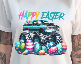 Happy easter monster truck shirt,Easter kids tshirt,Easter day png,Easter gift,Funny easter day sublimation,Easter truck,Easter boy T-shirt