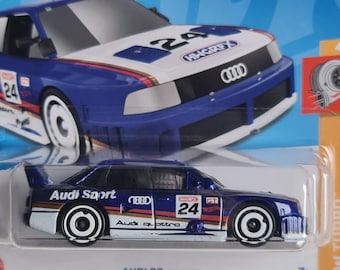 Voiture miniature Hot Wheels Audi 90 Quattro HW Turbo Race livrée bleu blanc 1:64 neuve