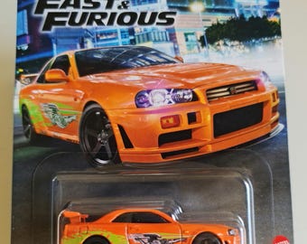 Hot Wheels Premium Nissan Skyline GT-R BNR34 Szybcy i wściekli 1:64 Diecast Car Nowy zaplombowany model kolekcjonerski