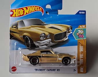 Hot Wheels 70 Chevy Camaro RS Gold Muskelauto Diecast Modell Spielzeug Geschenk für Auto-Enthusiasten