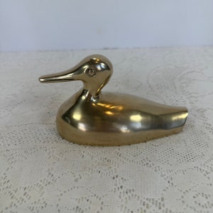 Vintage, Messing Vogel / Messing Ente Figur Ente aus massivem Messing, Made in Korea