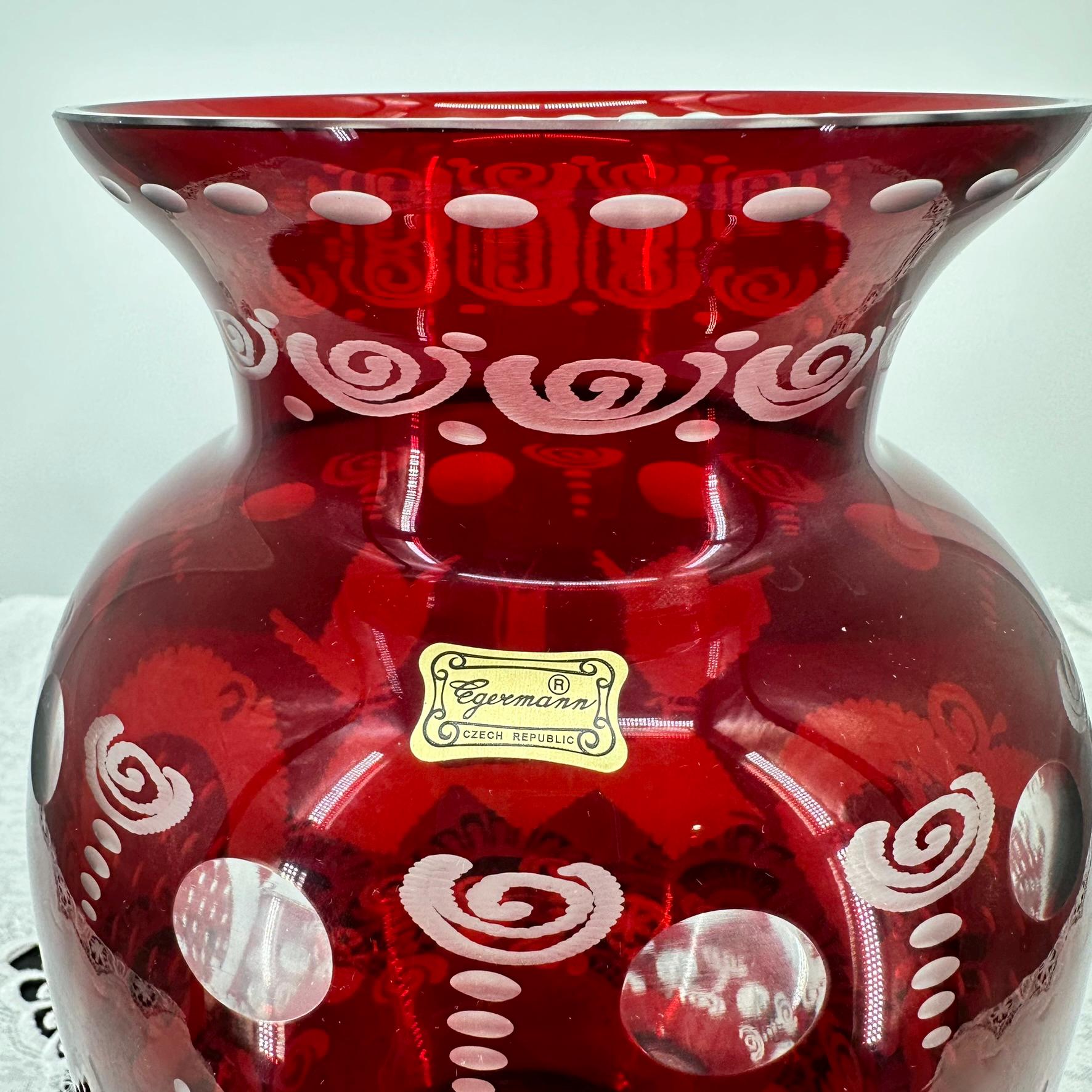 Vintage, Egermann Bohemia Crystal Czech Republic Handblown Glass