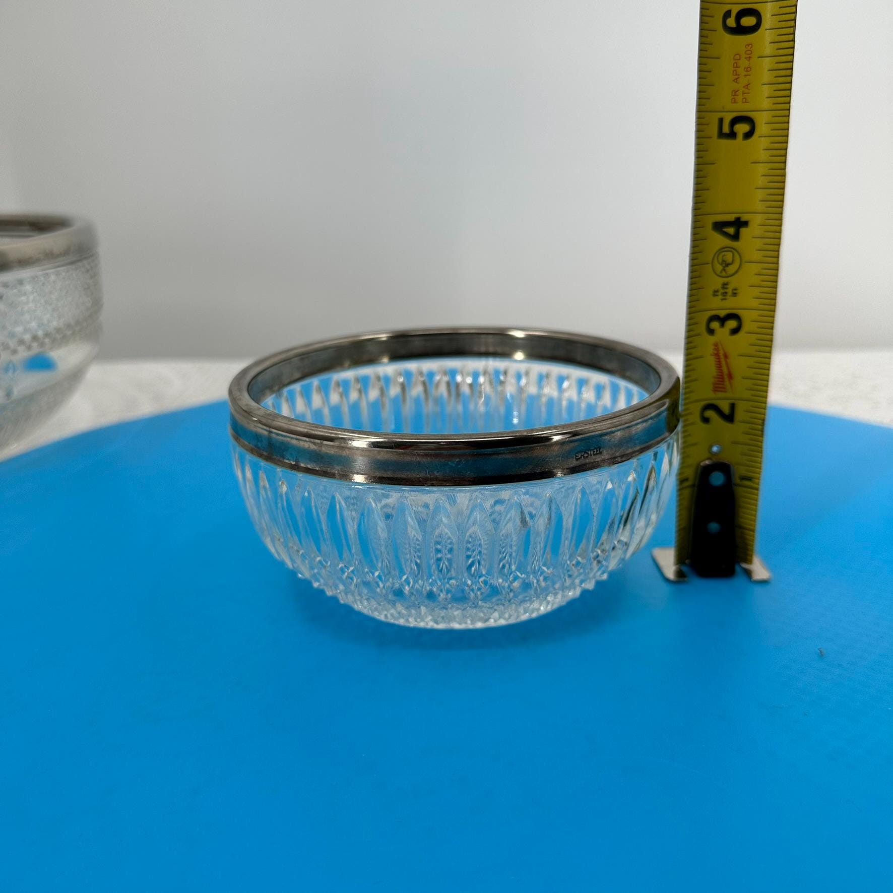 ヴィンテージ、西ドイツ製鉛入りハンドカットクリスタル、ガラスボウル