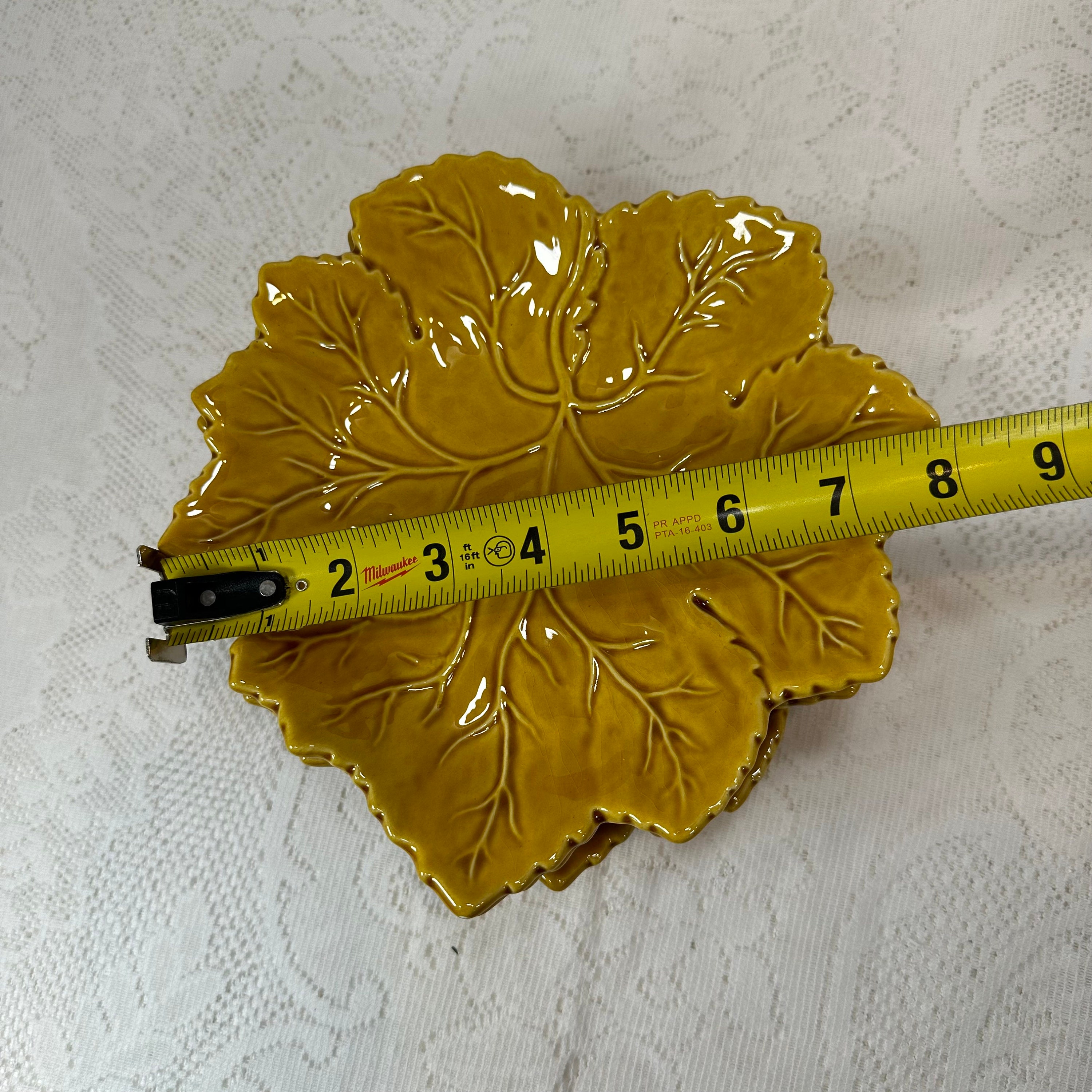 Vintage, 4 Plates, Gold Leaf Plates, Porcelain, OLFAIRE,
